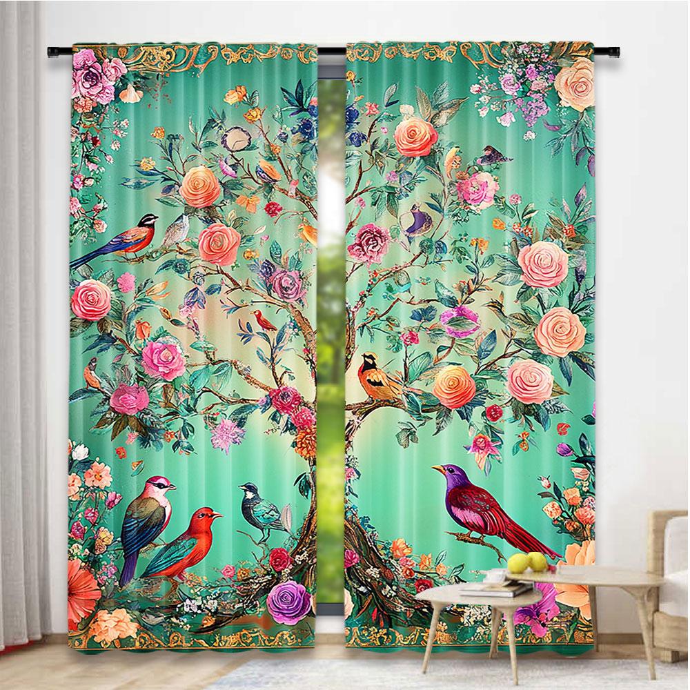 2 szt. Drzewo Życia Zasłona Wiosenna Boho Kwitnąca Zasłona Dekoracja Roślinna Wystrój Domu Odpowiednia Do Salonu Sypialni Kuchni I