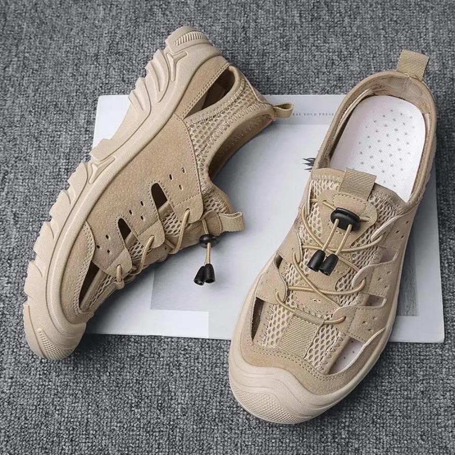 Barefoot Beach Shoes Camping Travel Baotou Sandals Men's Outerwear Trendy Cool Slippers Mesh Quick Drying Sports Sweatproof