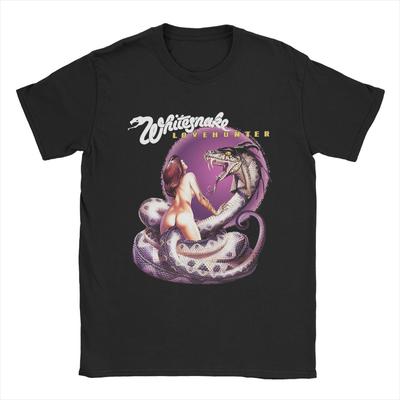 Men Whitesnake Retro Love The Girl And Snake Lovehunter Music T Shirts Cotton Clothes O Neck Tee Shirt Graphic Printed T-Shirt