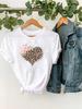 Fashion Printed Short Sleeve Tee Clothes T Female Flower Leopard Love Heart Clothing Summer Casual Graphic T-Shirts