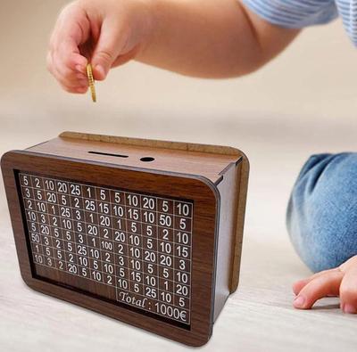 Prasátko Dřevěné DIY 10000 USD spořicí krabička s peněžními cíli Pult prasátka pro děti