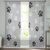 Tulle Curtains for Living Room Dog Paw Black Gray Bedroom Study Window Sheer Curtains Kitchen Balcony Interior Voile Curtains