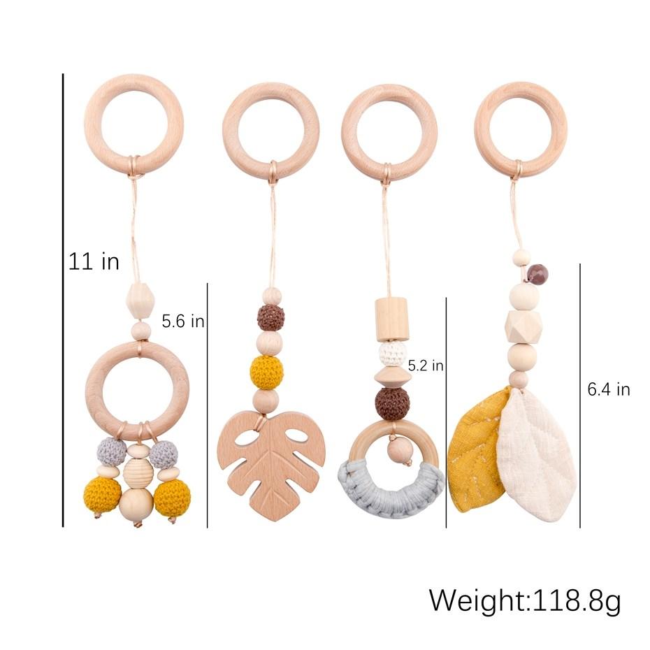 

1Set Play Gym Wood Sensory Mobile Rattle Baby Toys Nordic Room Decoration Gift Infant Photography Prop Baby Rattles for Stroller