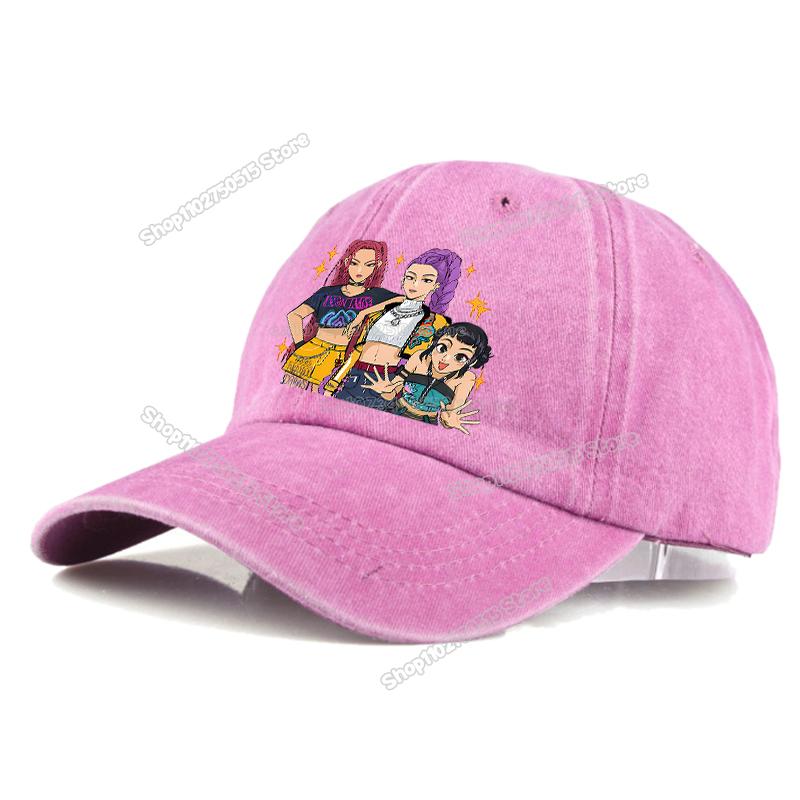 KPop Demon Hunters Retro Washed Baseball Caps for Women Girl  Snapback Sunhats Outdoor Travel Sunshade Peak Cap Hip Hop Dad Hat