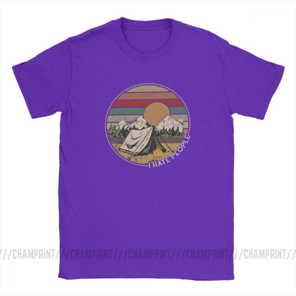 Love Camping I Hate People Vintage Funny T Shirts For Men Camping Hiking Short Sleeve Tops