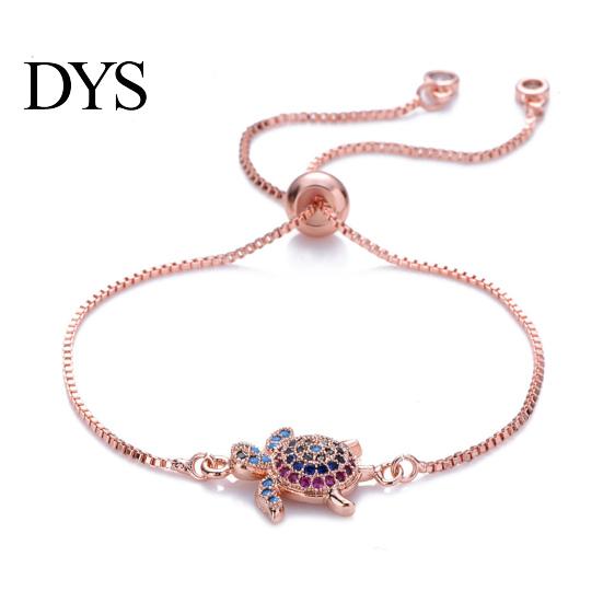 Modisches Armband Schildkröte Verstellbar Glänzend Bunt Strasssteine Funkelnd Geometrisch Dekorativ Geschenk Armreif Damen Mädchen Meer Zierlich Schmuck für Verabredungen