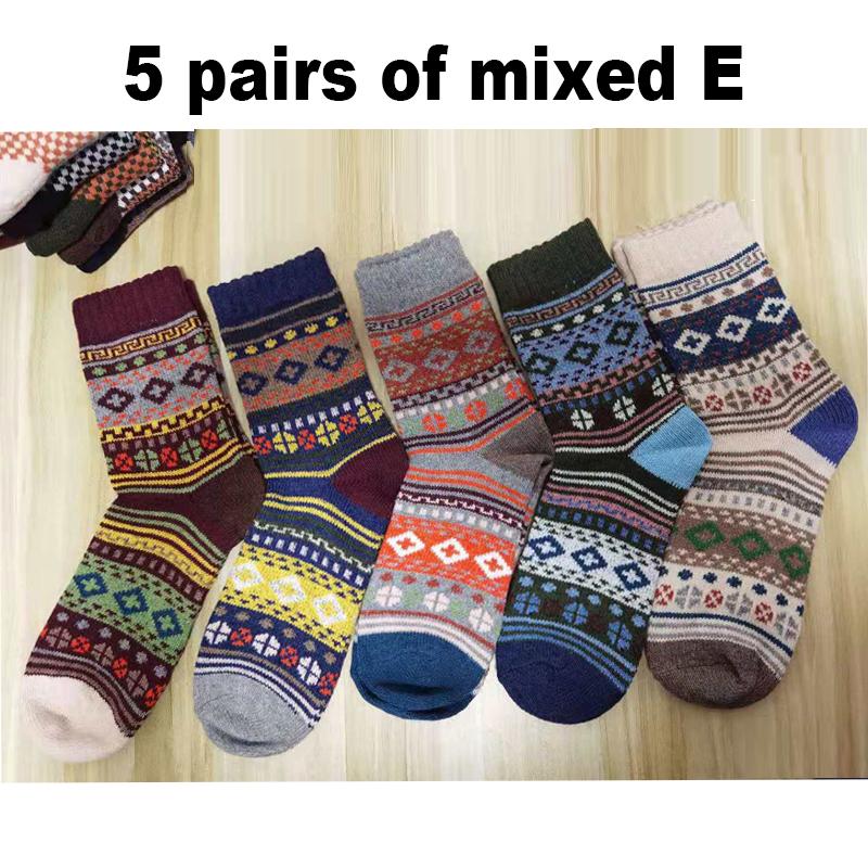 10 STÜCKE=5 Paare Herbst Winter Neu Herren Verdicken Warm Harajuku Retro Mode Lässig Wolle Hohe Qualität Baumwolle Socken Schneesocke