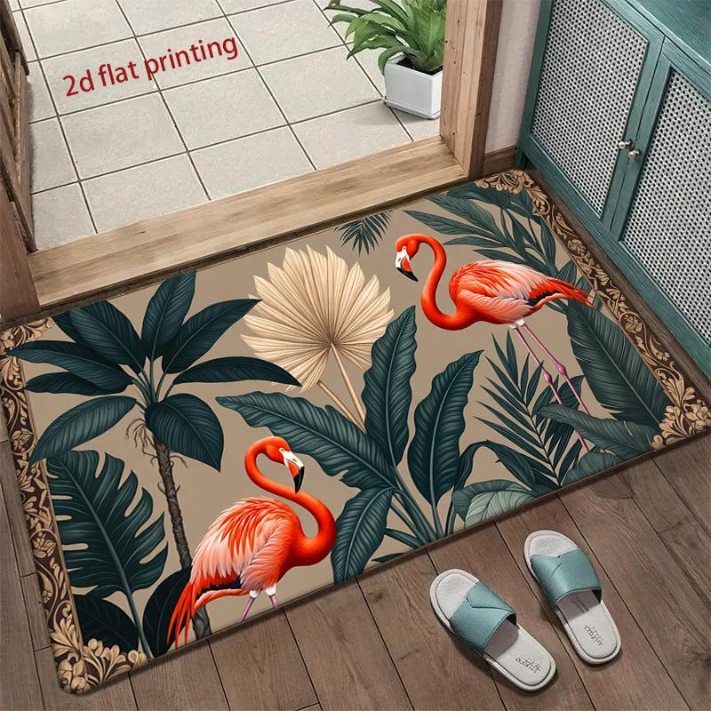 Tropical Flamingo Pattern Living Room Decoration Home Sofa Non-Slip Carpet Study Bedroom Tatami Children S Soft Floor Mat 40x60cm