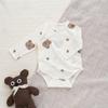 Nordic Style Summer Baby Cotton Romper Set – Ultra-Thin Long Sleeve Onesie with Boneless Hip Wrap