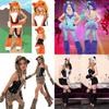 Animal Furry Costume Hood With Mini Skirt Halloween Carnival Cosplay Dress Up Party Outfit