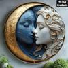 SUN MOON Metal Wall Art Round Aluminum Sign Rustic Home Decor Living Room Kitchen Bar Cafe Modern Housewarming Gift