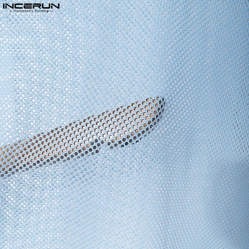 INCERUN Vară Bărbați Fără mâneci Șiret lateral Gol Vezi prin Maiouri de plajă