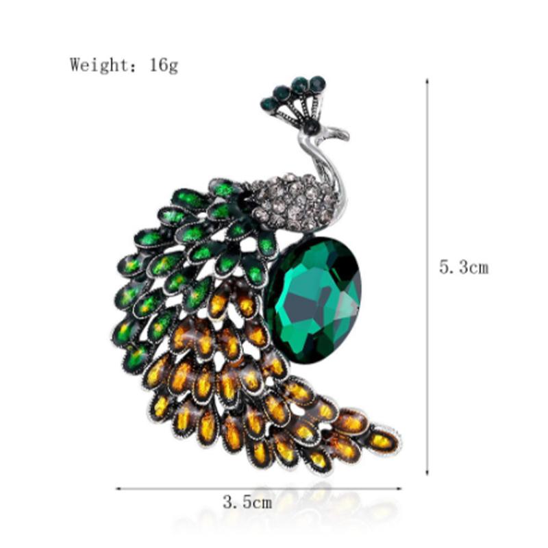 Broches de pavo real con diamantes de imitación, alfileres, joyas, banquetes, regalos de Navidad, accesorios