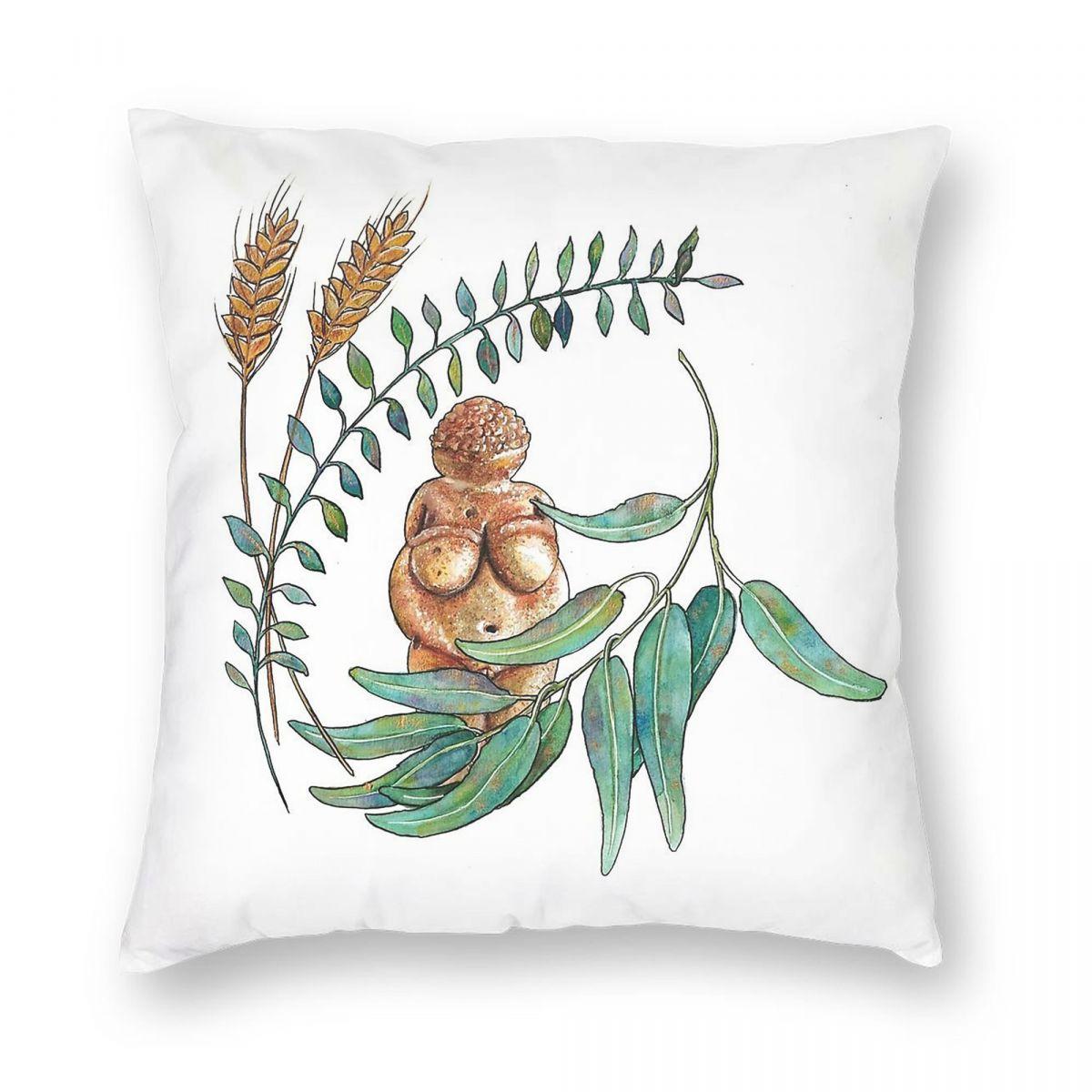 Goddess Venus Of Willendorf Square Pillowcase Polyester Linen Velvet Printed Zip Decorative Pillow Case Sofa Seater Cover x 30x30cm