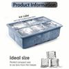 Large Ice Cube Tray with Lid 6 Cavities Flexible Food Grade Stackable Square Silicone Ice Cube Mold for Ice Drinks Whiskey