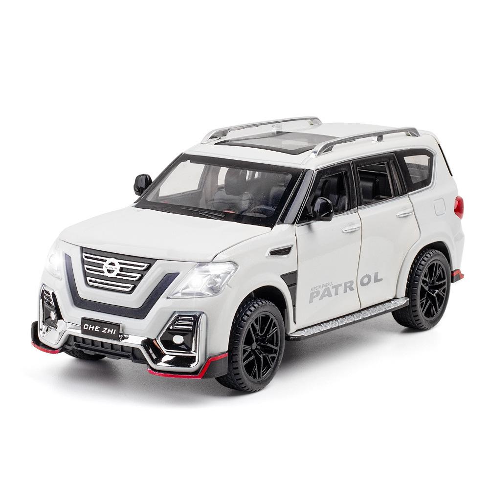 1/24 Scale Patrol Diecast Alloy Car Model Off-road Vehicle SUV Toy Car with Light and Sound Pull Back Toy Collection for Kids Adults Gifts