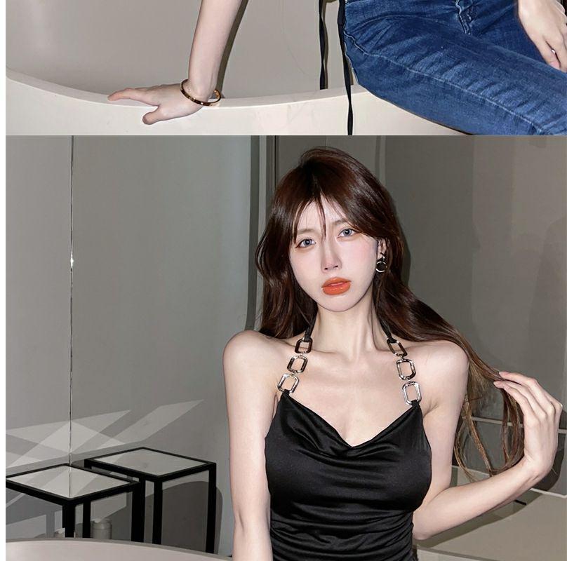 Trendy Women's Sexy Halter Crop Top Vest - High Waist, Dual Layer Summer Style