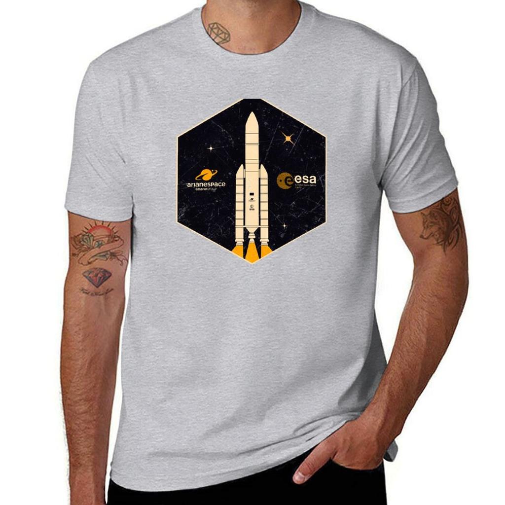 ESA European Space Agency Ariane T-Shirt Plus Sizes Heavyweights Boys Animal Print Funnys Black T Shirts for Men