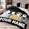 Custom Name Text 3Pcs Bedding Set Arctic Monkeys Duvet Cover And Two Pillowcases