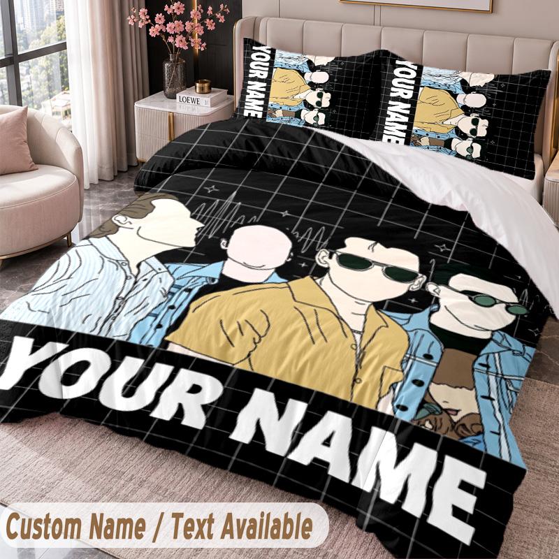 Custom Name Text 3Pcs Bedding Set Arctic Monkeys Duvet Cover And Two Pillowcases