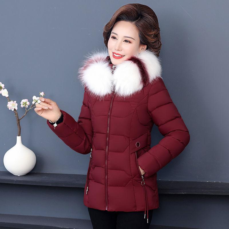 

Женская зимняя куртка Пуховик Модные парки С капюшоном Короткая меховая куртка Теплая зимняя женская M красный