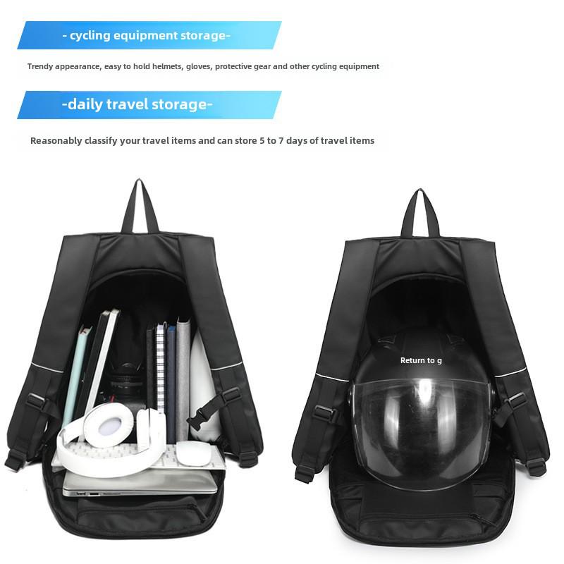 Motorradhelm-Rucksack mit großer Kapazität für Radfahrer - Unisex-Reisetasche