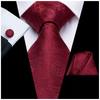 Men' CLASSIC TIE 8.5 ELEGANT JACQUARD POCKET SQUARE + CUFFLINKS SET