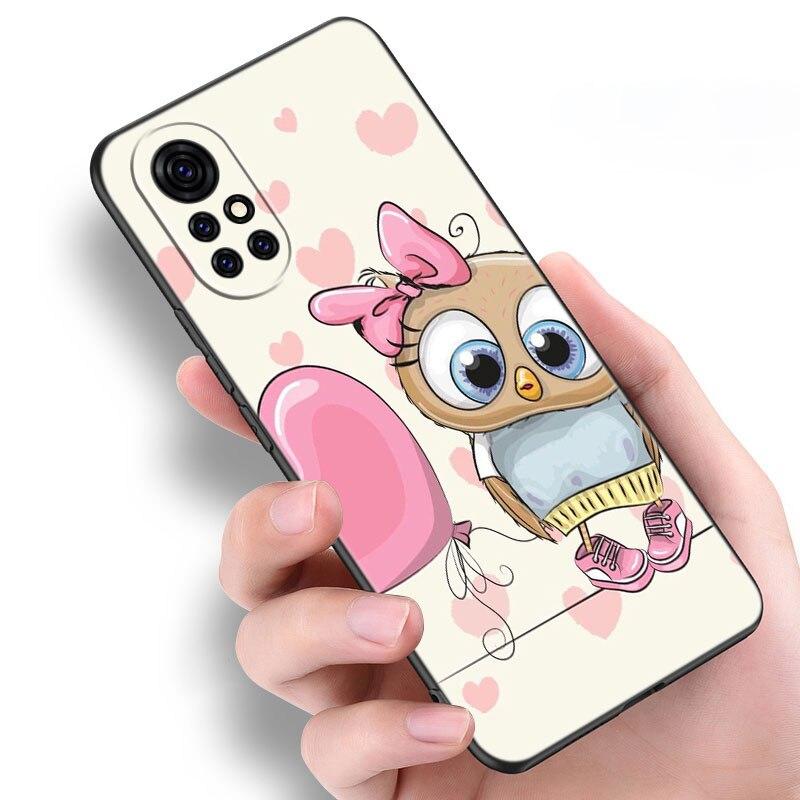 Kreskówkowa Sowa Słodkie Sowy Etui Dla Huawei NOVA 8 9 Pro 8i 7i 7SE Y60 5T Mate 40 30 20 10 Lite Honor 50 30 Premium Pro Plus 30S Pokrowiec
