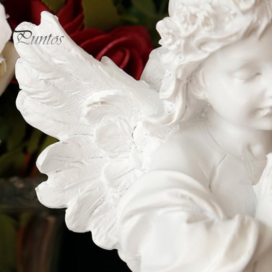 Gebetsengel Figur Zügel Schutzengel Statue Weiß Geflügelte Fee Mädchen Skulptur Home-Office Bücherregal Desktop Dekoration Ornament