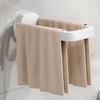 Foldable Laundry Drying Rack with 6 Clips Wall Mount Suction Cup Sock Hanger Space Saving Clothes Organizer for Socks Undergarments Towels