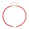 2025 New Personalized Natural Shell Love Heart Choker Simple Handmade Moon Bead Necklace for Women Fashion Accessories Gifts