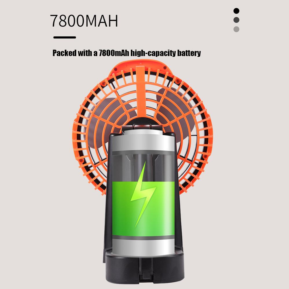 2 In 1 Camping Fan with LED Light Multifunctional Tent Ceiling Fan Rechargeable Tripod Fan Support