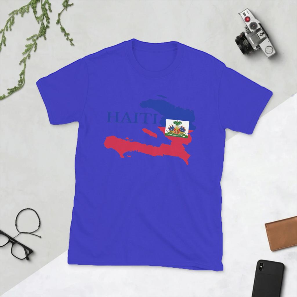 Unisexs Haiti Map Flag T Shirts Cotton Clothes Amazing Short Sleeve Round Neck Tees Plus Size TShirt