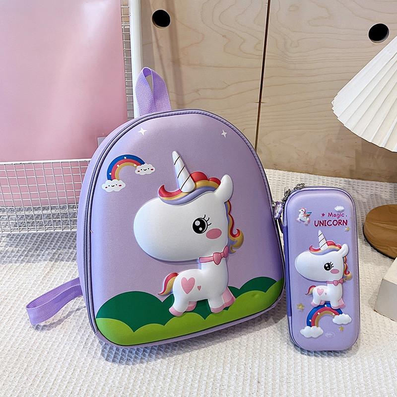 Charming Unicorn 3d Pvc Backpack For Preschoolers With Large Capacity And Waterproof Features Ideal For School Activities