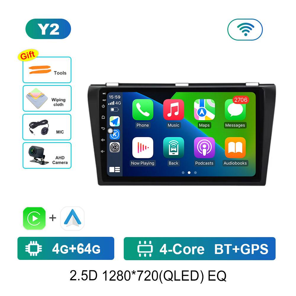 Bluetooth Android 14 GPS Navi 4G Car Video Multimedia Player for Mazda 3 2004 - 2009 DSP Stereo HD Touch Screen WiFi Head Unit