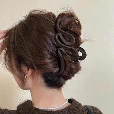Schlangenförmige Haarklaue, mattierte Texturen, große Haarspange, starker Halt, Haarklaue für den Hinterkopf, Hai-Dusch-Haarklammer, Haar-Styling-Tool