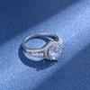 Bague Ringen Runder 8-mm-Ring mit künstlichem Diamant und voller Diamanteinlage. Verlobungs- und Antragsring aus 925er-Sterlingsilber mit 5A-Zirkon