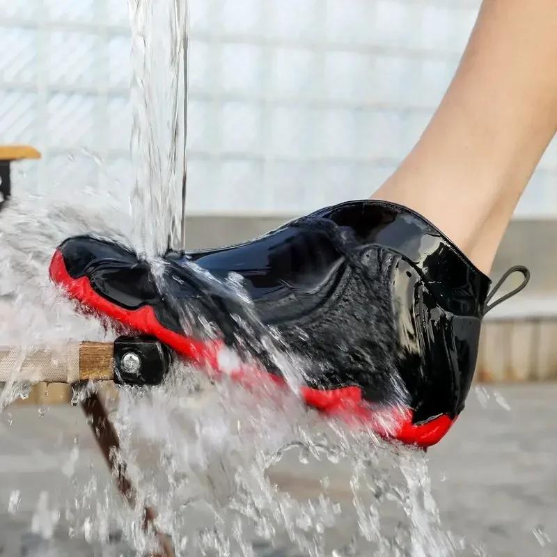 Rain Boots for Men Outdoor Wear-resistant Man Shoes Waterproof and Non-slip Wellies Plastic Rainy Day Designer Work New Cheap