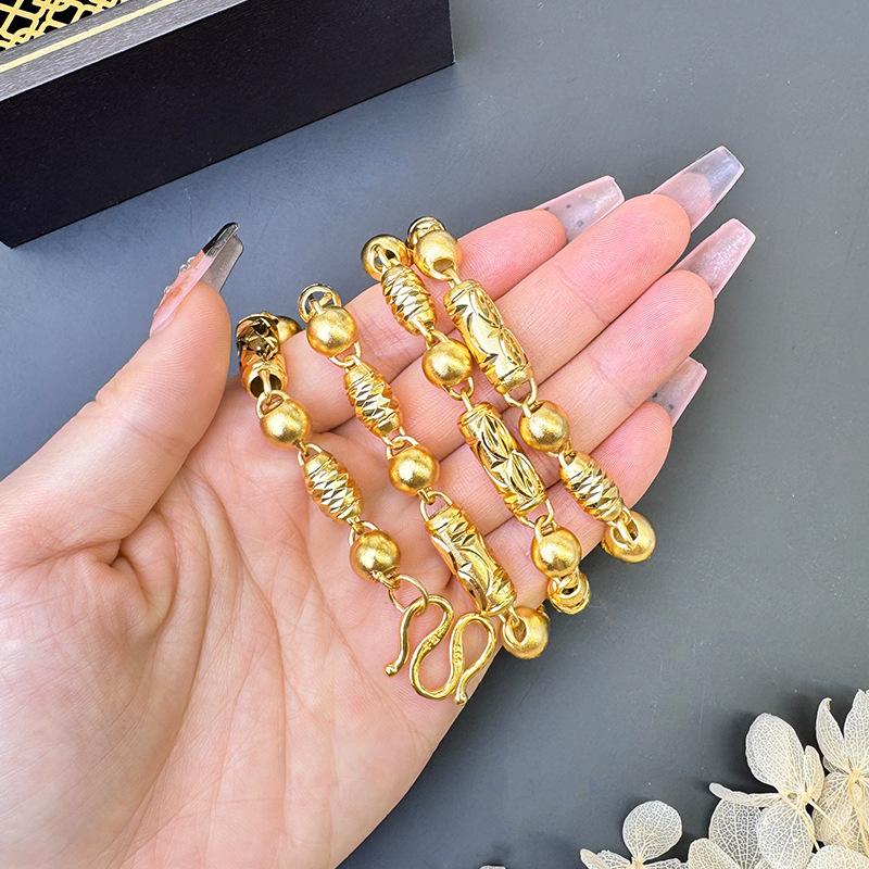 Vietnamese Gold Sand Olive Bead Pattern Necklace Men's Chinese Style Copper Alloy Jewelry Accessories