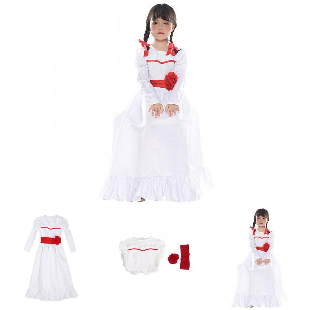 Bezaubernde Annabelle Creation Halloween Horrorpuppe Weißes Kleid Für Mädchen Und Erwachsene