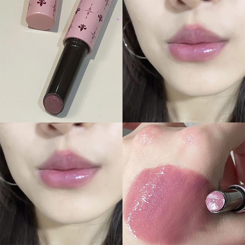 Herorange Shimmer Lip Jelly Pen Moisturizing Mirror Water Light Solid Lip Gloss Film-Forming Non-Fading Gloss Lipstick