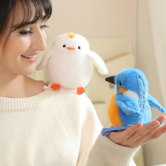 5-tommers plysj skulder-magnet kosedyrleke søt papegøye/kråke/nymfeparakitt/ugle fugler plysjgaver til barn tenåringer voksne