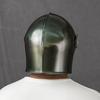 Casque de Chevalier Médiéval Barbuta Vert Acier 18g Armure LARP Cosplay Guerrier à Visière Casque Costume d'Halloween Cadeau