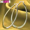 925 Sterling Silver Smooth Big Circle Hoop Earring Jewelry