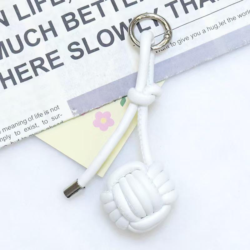 Handmade Woven Ball Pendant with Miumiu Imitation Sheepskin