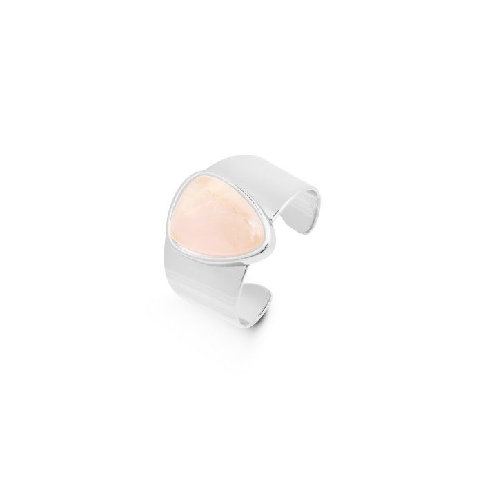 Yüzük - LUXENTER - Sheak - Pembe kuvars - Rodyum kaplama - 15,3 mm yükseklik
