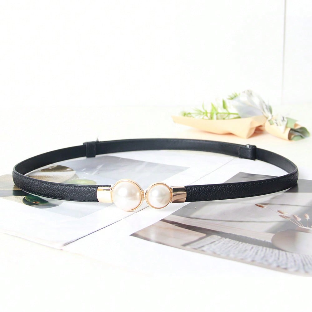 Pearl Belt Women's Versatile Thin Belt Women's Decoration with Skirt Adjustable Thin Waist Simple and Versatile