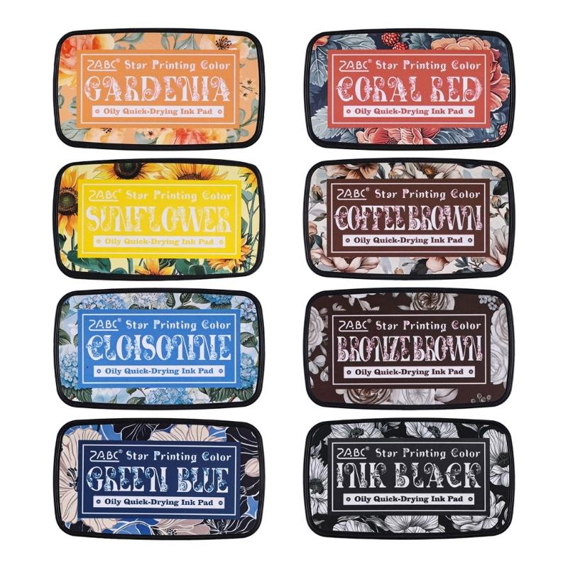 Oil Based Ink Pad Washable Craft Ink Pad, Stamp Pad Assorted Color for Journaling and Scrapbooking Traditional Ink Color