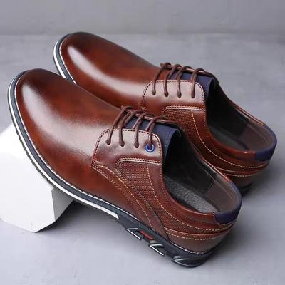 Herenschoenen Leer Heren Casual Schoenen Dikke Zool Slijtvast Verhoogd Waterdicht Slijtvast Sociale Schoenen Mannelijk Tenis