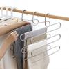3PCS S-shaped Pants Hanging Five Layer Hanger Multifunctional Drying Trousers Hanger Stainless Steel Space Saving for Scarf Pant